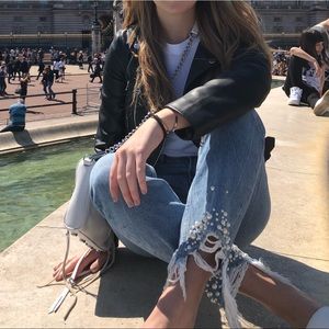 H&M pearl detail jeans